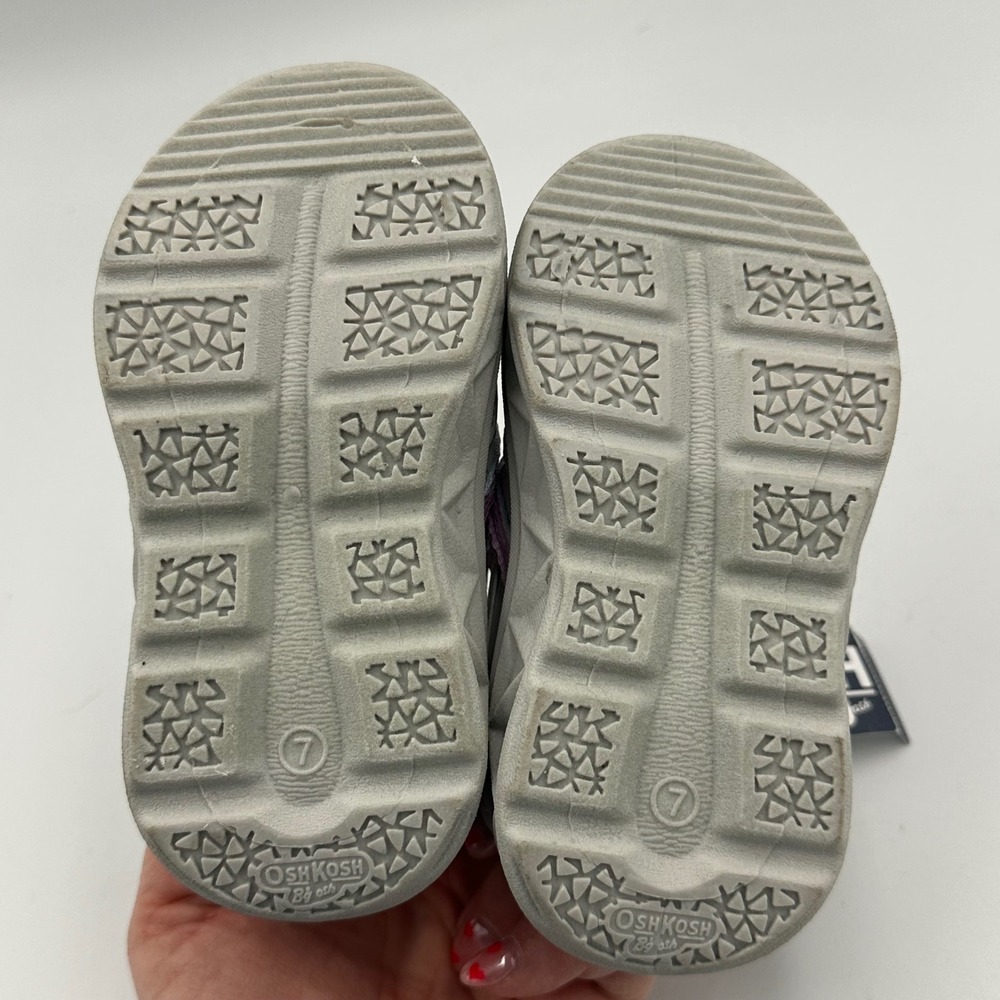 OshKosh B'gosh Toddler Sneakers Sandal Shoes Pink Rainbow Sz 7 M Glitter Easy-on - Picture 6 of 12
